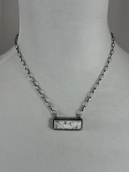 White Buffalo Medium Bar Necklace