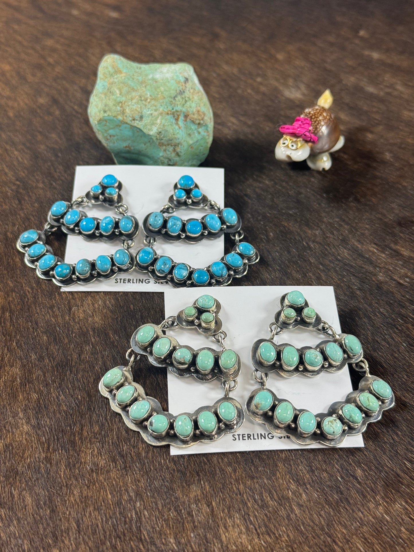 Kingman Turquoise Chandelier Earrings