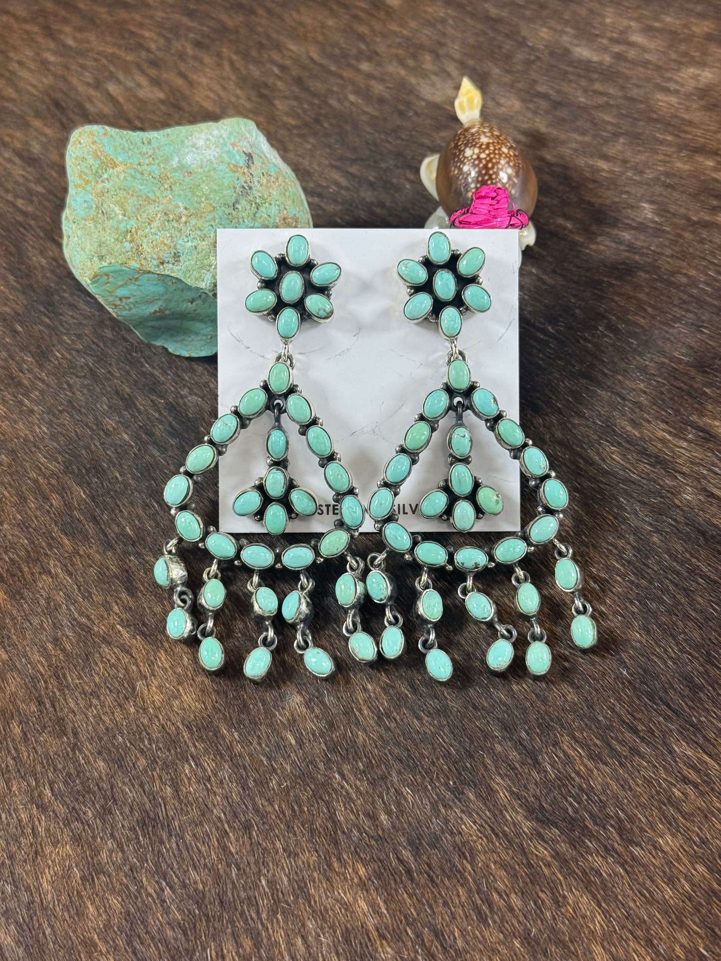Kingman Turquoise Dangle Earrings