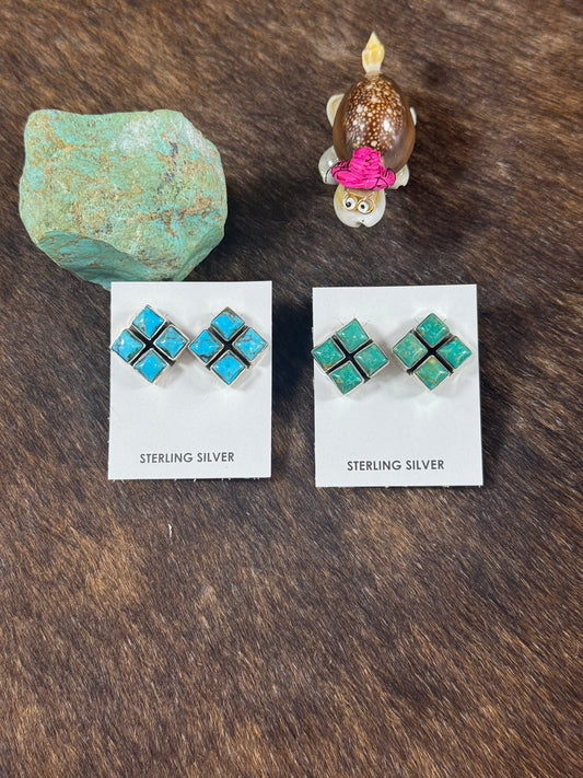 Kingman Turquoise Stud Earrings