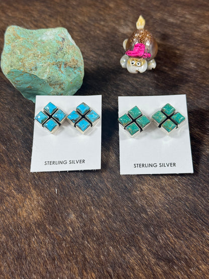 Kingman Turquoise Stud Earrings