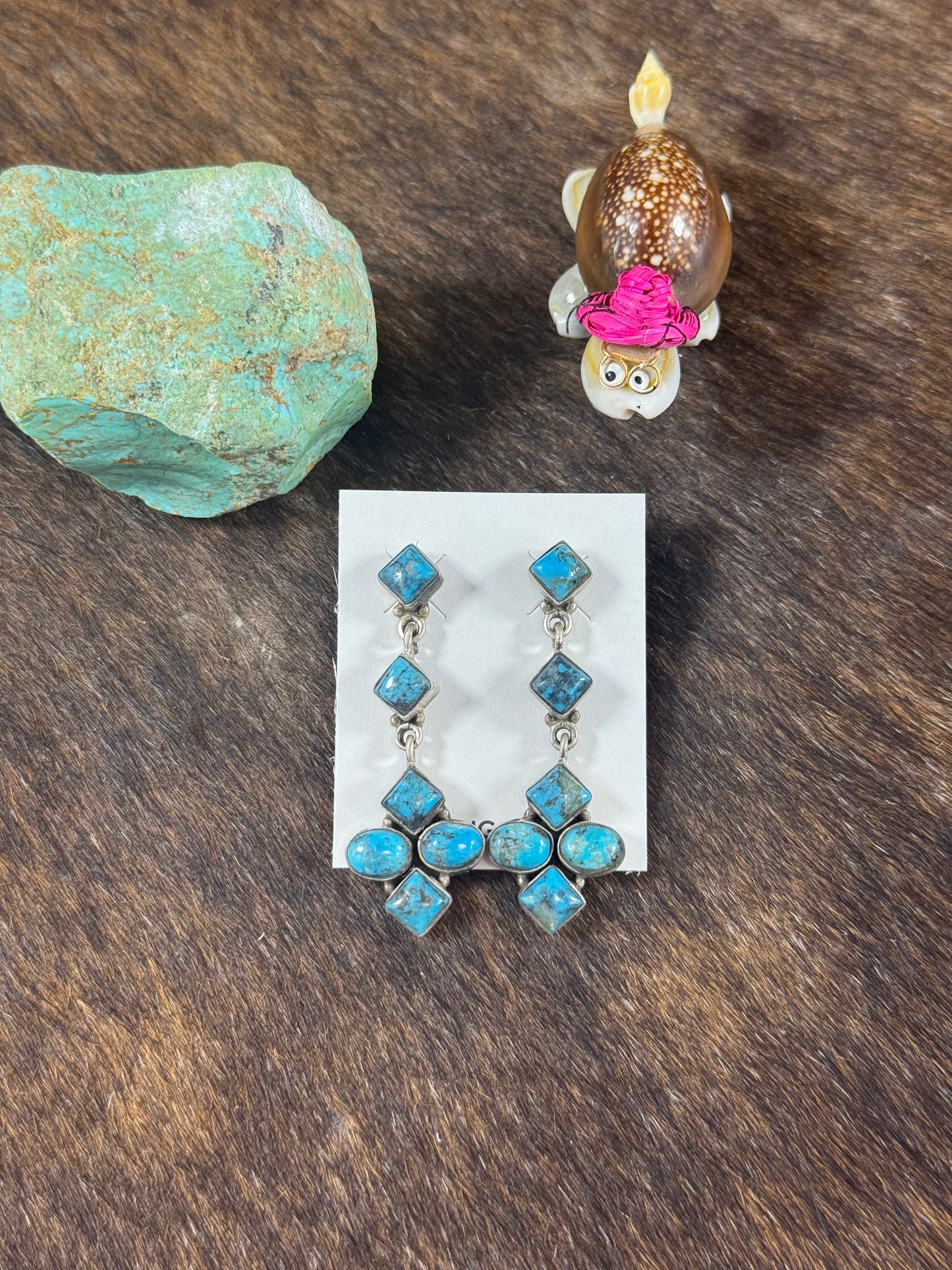 Kingman Turquoise Dangle Earrings