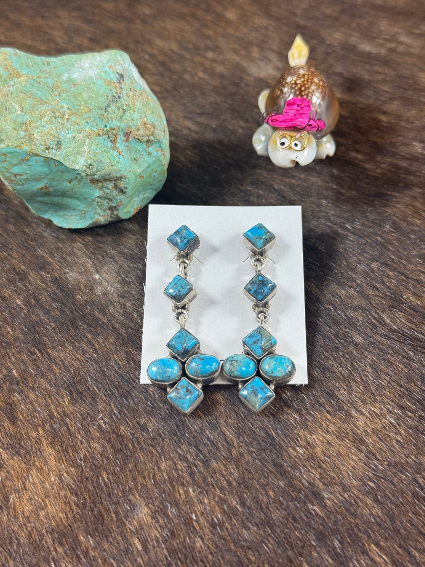 Kingman Turquoise Dangle Earrings