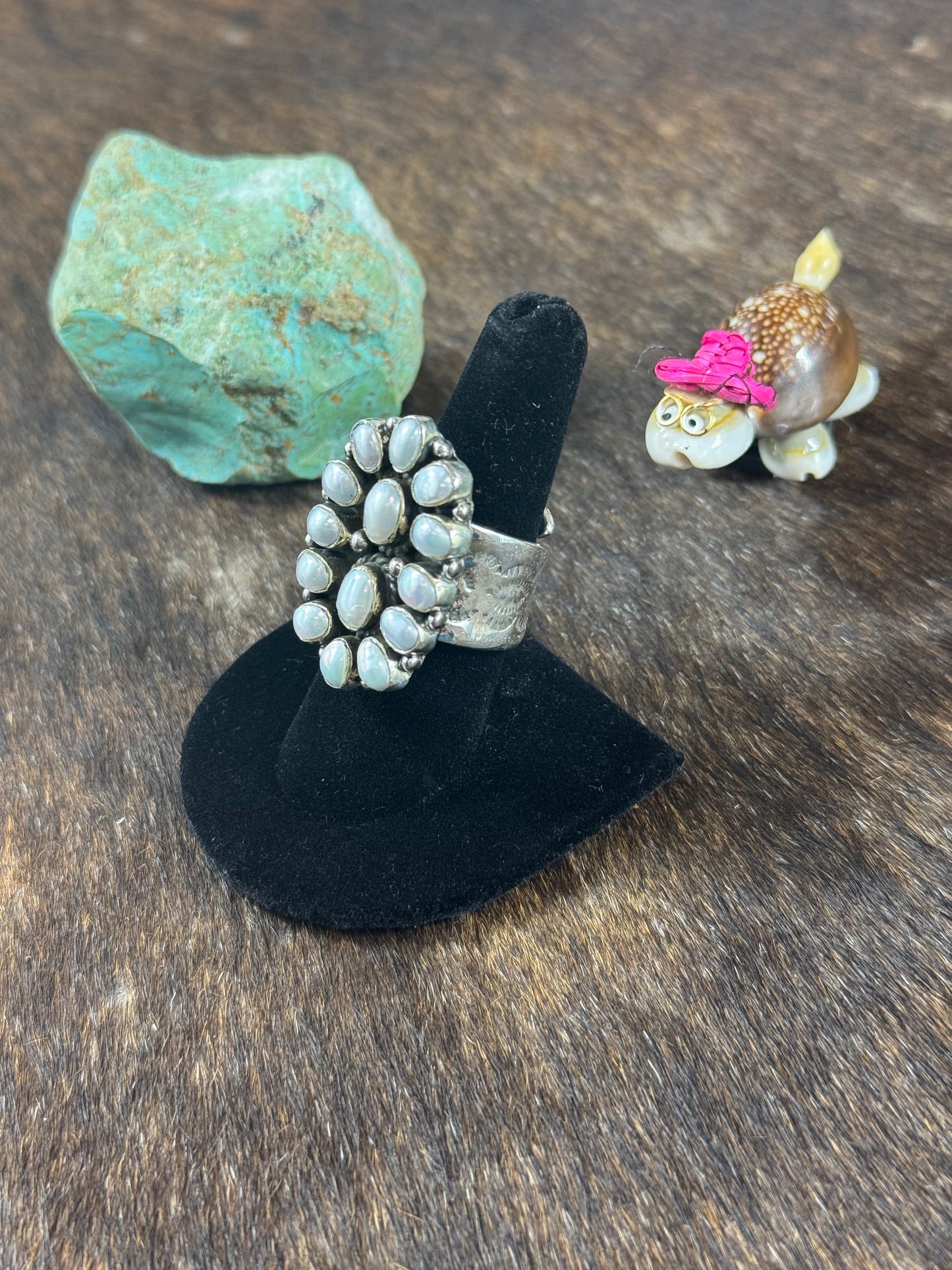 Adjustable Freshwater Pearl Cluster Ring