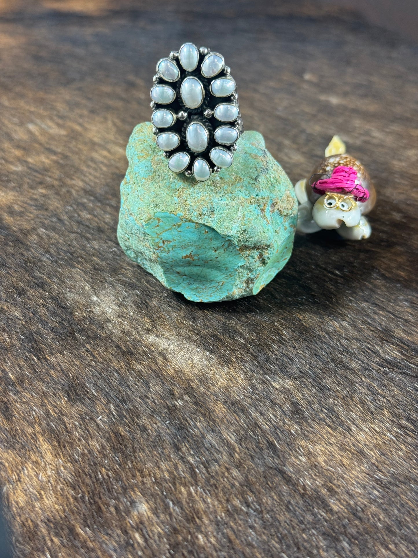 Adjustable Freshwater Pearl Cluster Ring