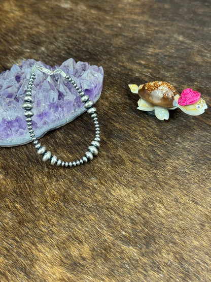 7.5" 3-8MM Rondell Sterling Pearl Bracelet