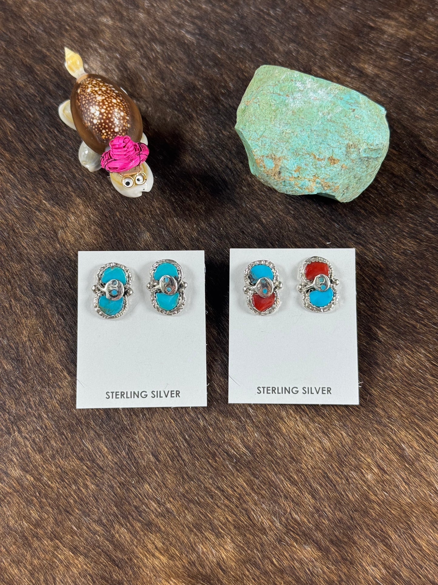 Kingman and Coral Snake Earring