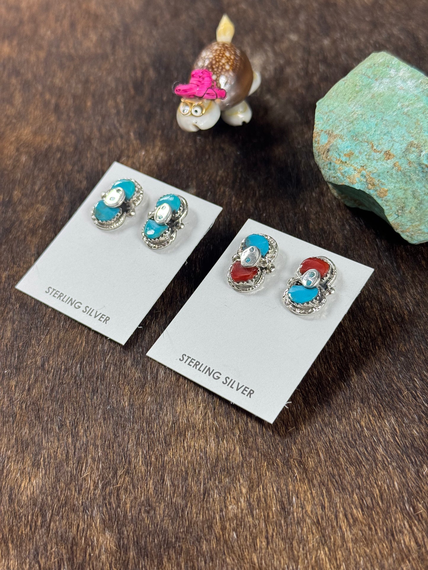Kingman and Coral Snake Earring