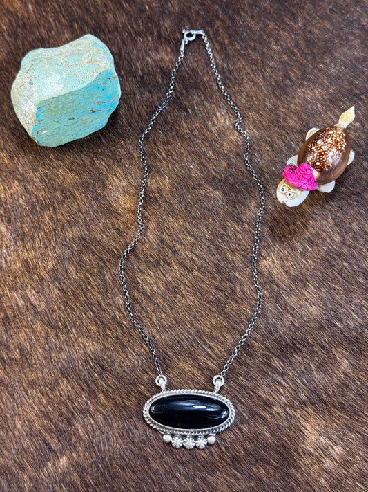Black Onyx Oval Necklace