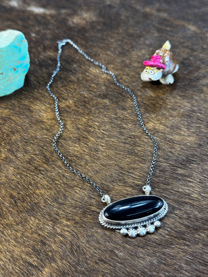 Black Onyx Oval Necklace