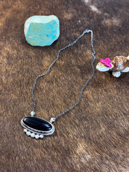 Black Onyx Oval Necklace
