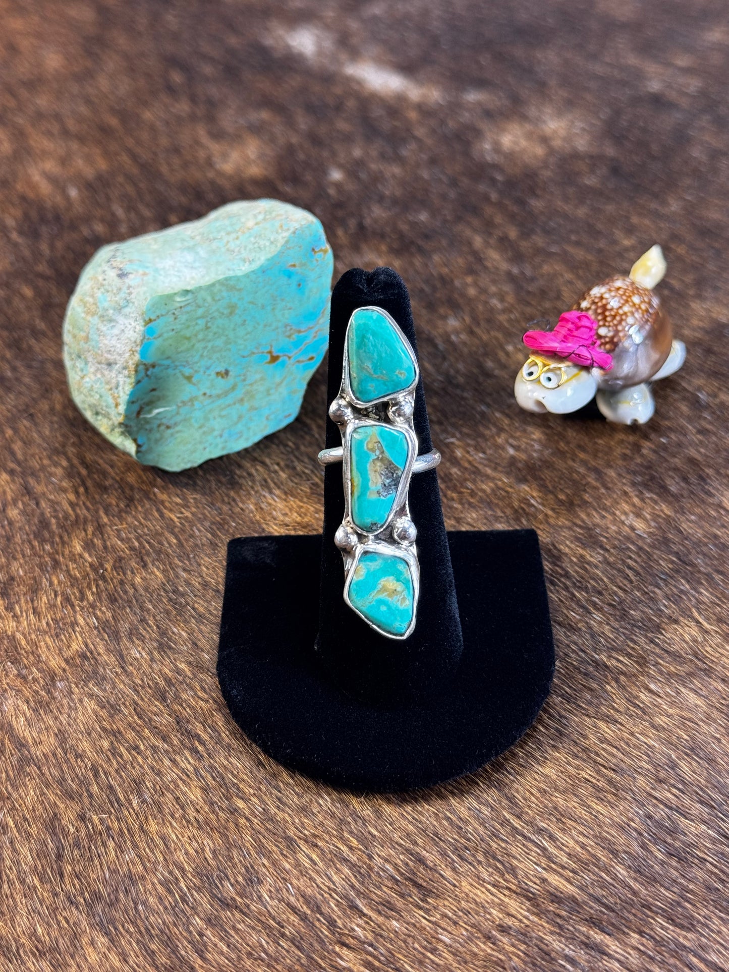 3- Stone Kingman Turquoise ring