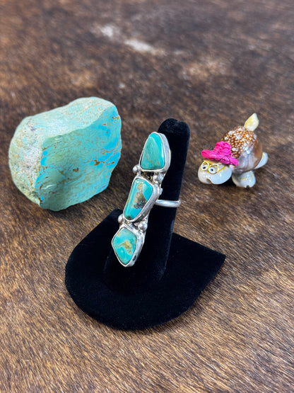 3- Stone Kingman Turquoise ring