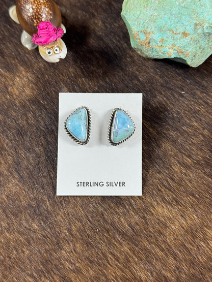 Larimar Triangle Stud Earring