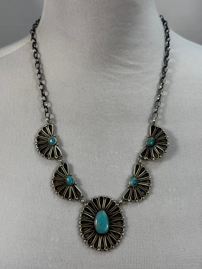 Kingman Flower Cluster Necklace