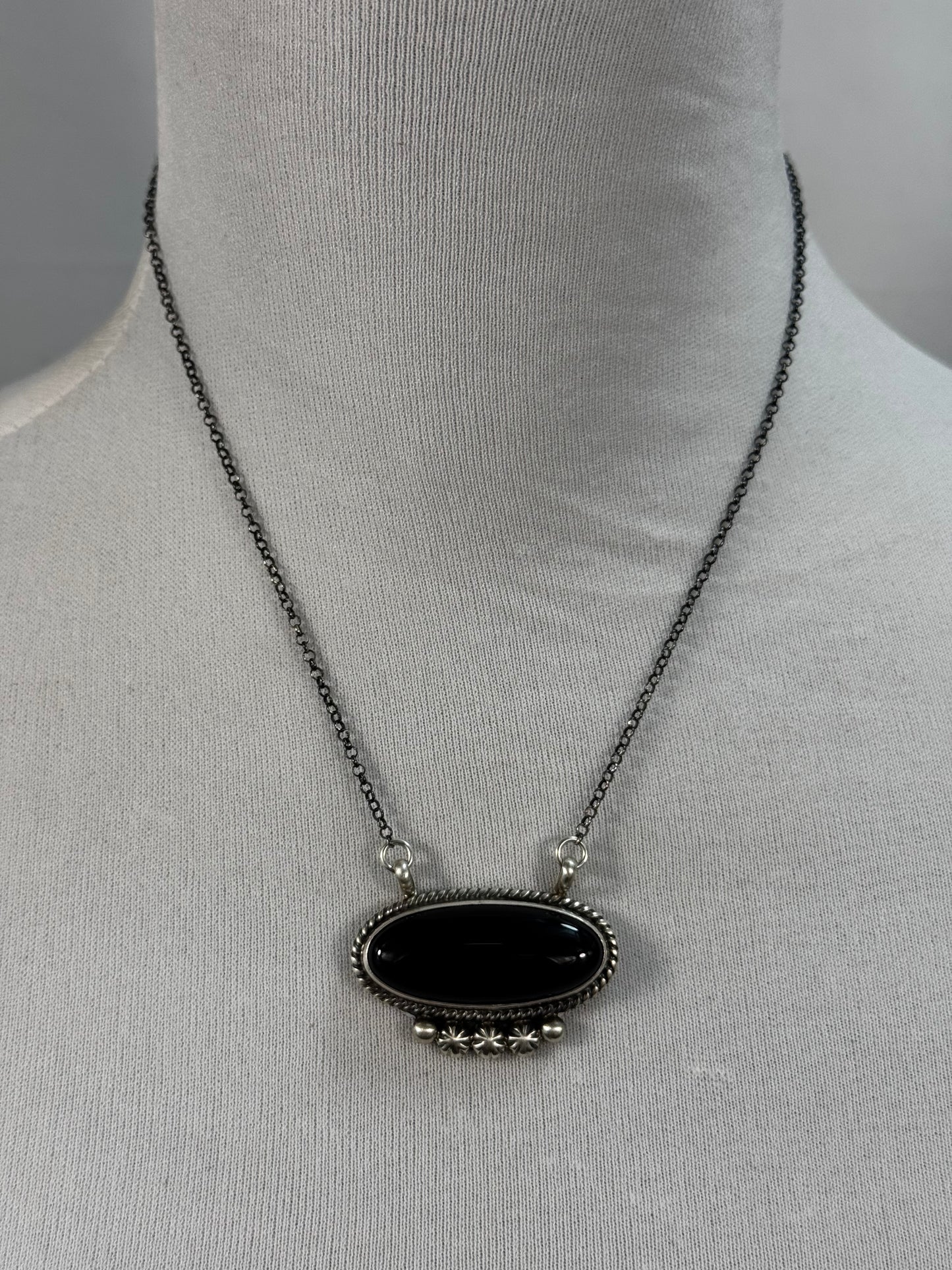 Black Onyx Oval Necklace