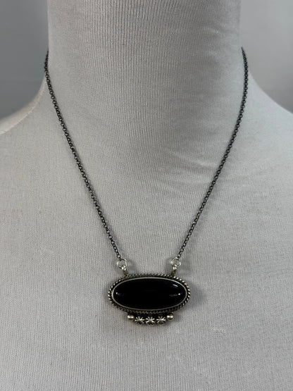 Black Onyx Oval Necklace