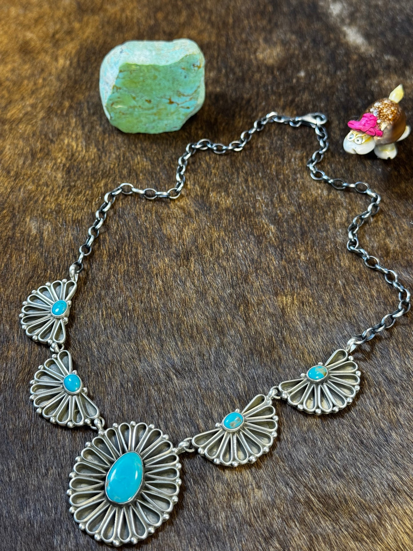 Kingman Flower Cluster Necklace