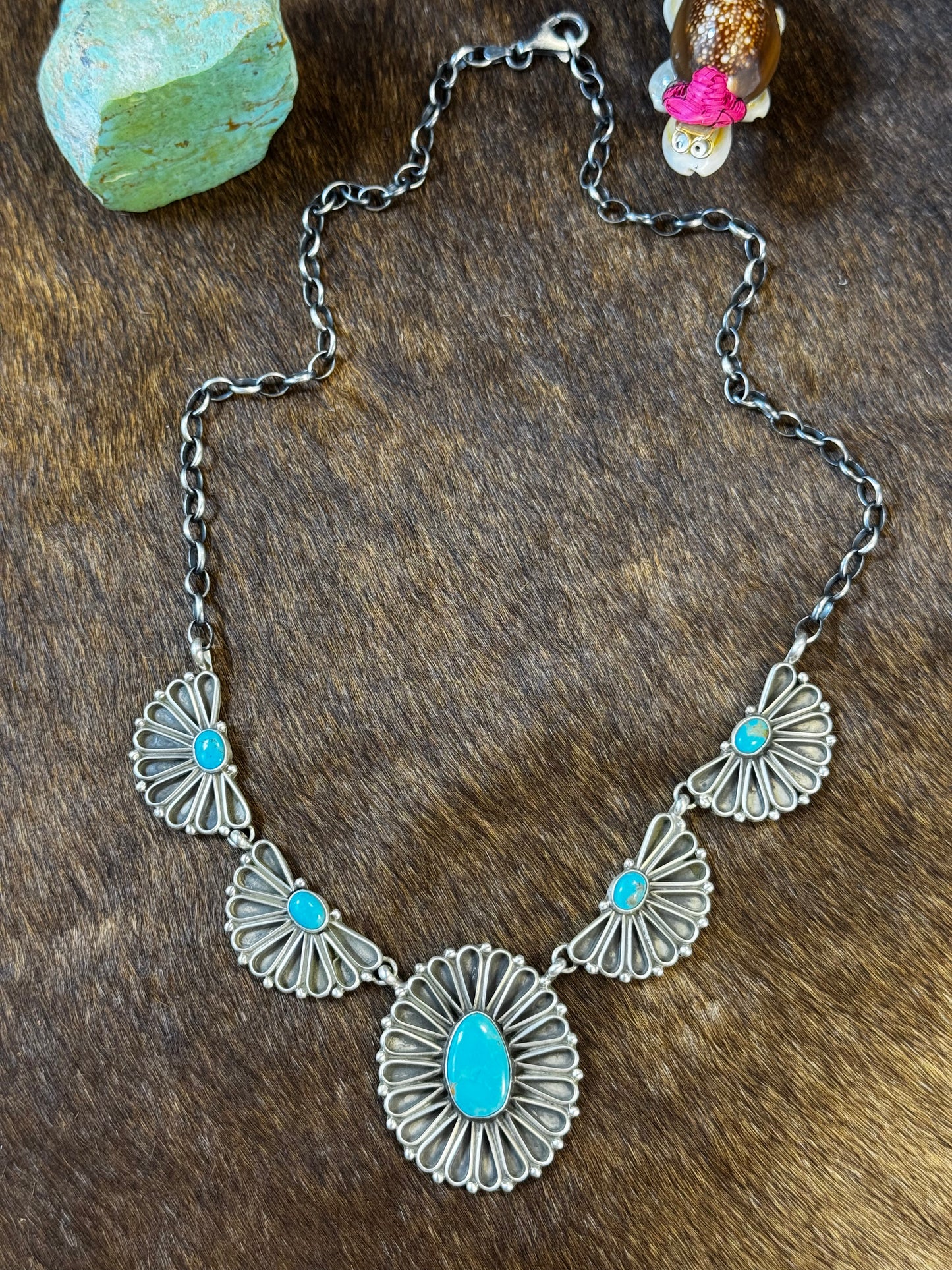 Kingman Flower Cluster Necklace