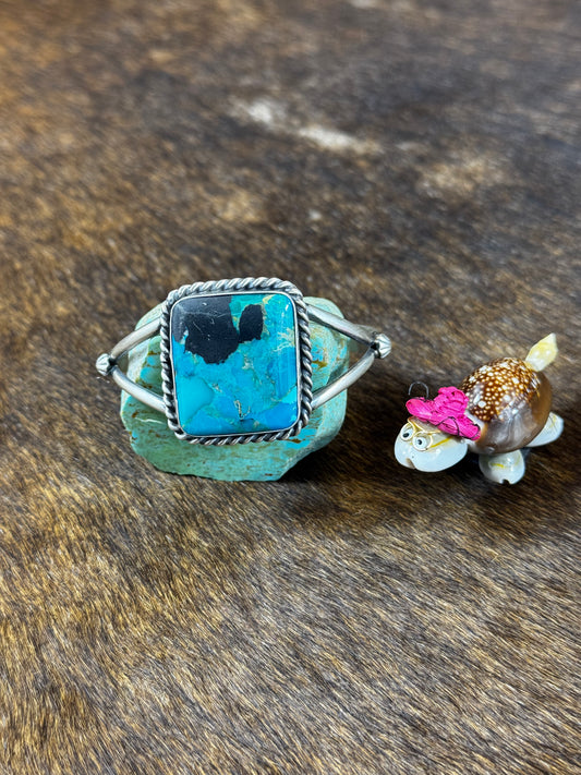 Square Stone Kingman Turquoise Bracelet