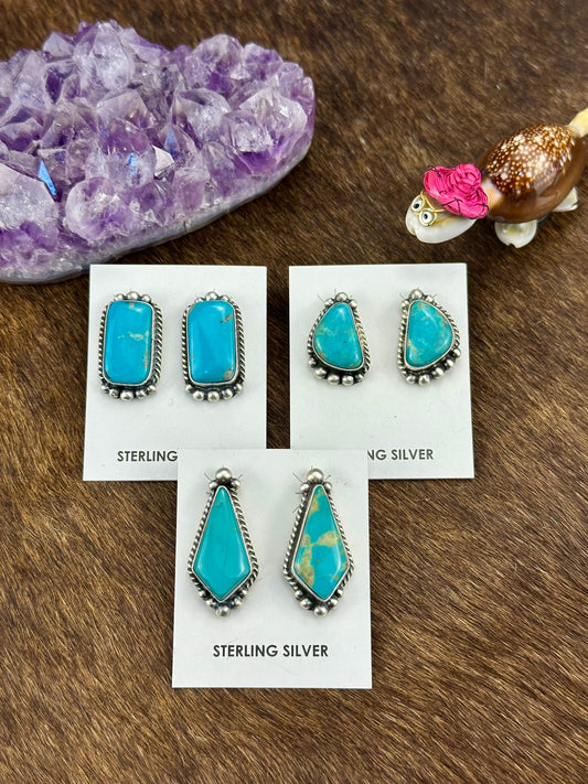 Kingman Turquoise Stud Earring