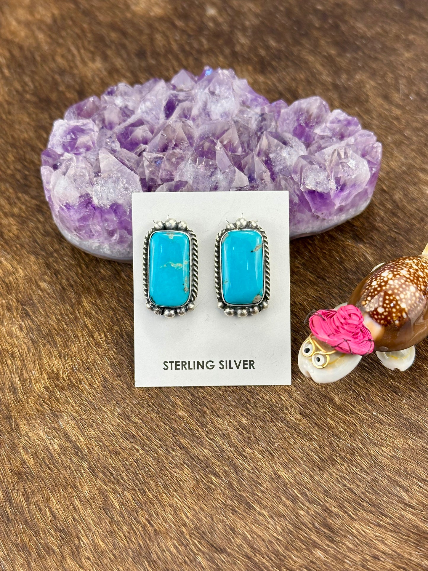 Kingman Turquoise Stud Earring