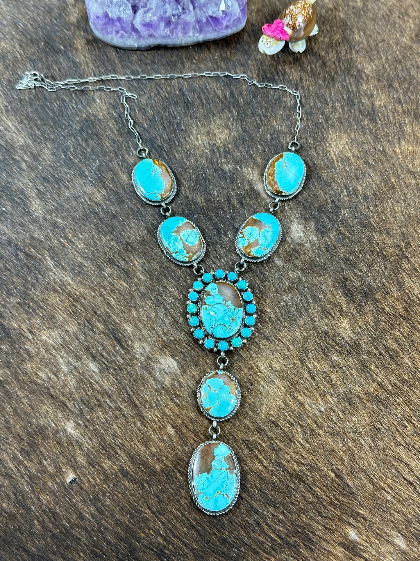 Kingman Turquoise Lidia Lariat Necklace