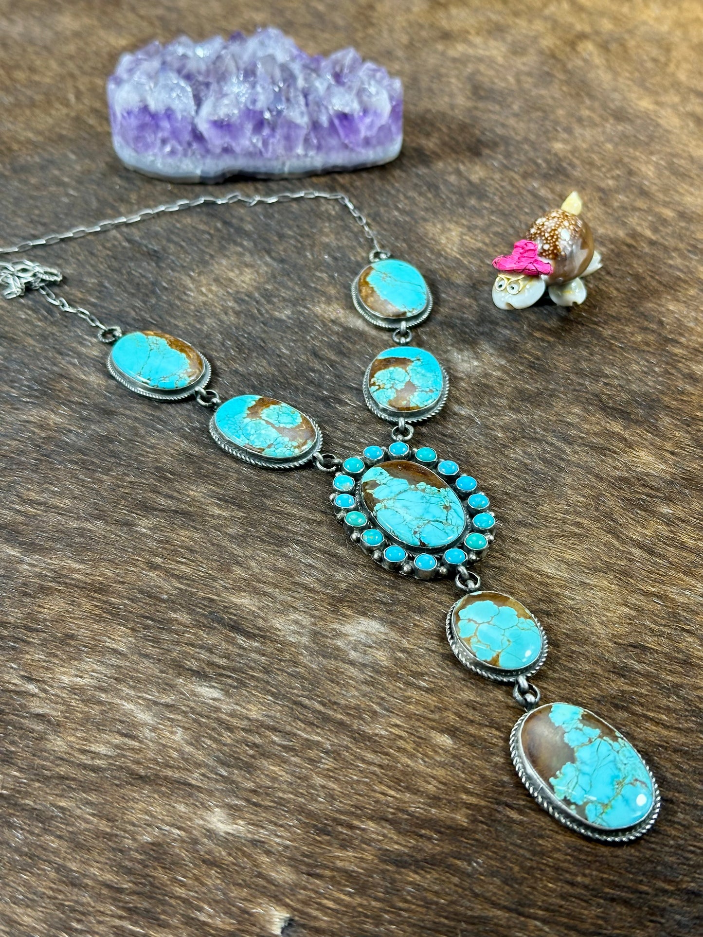 Kingman Turquoise Lidia Lariat Necklace
