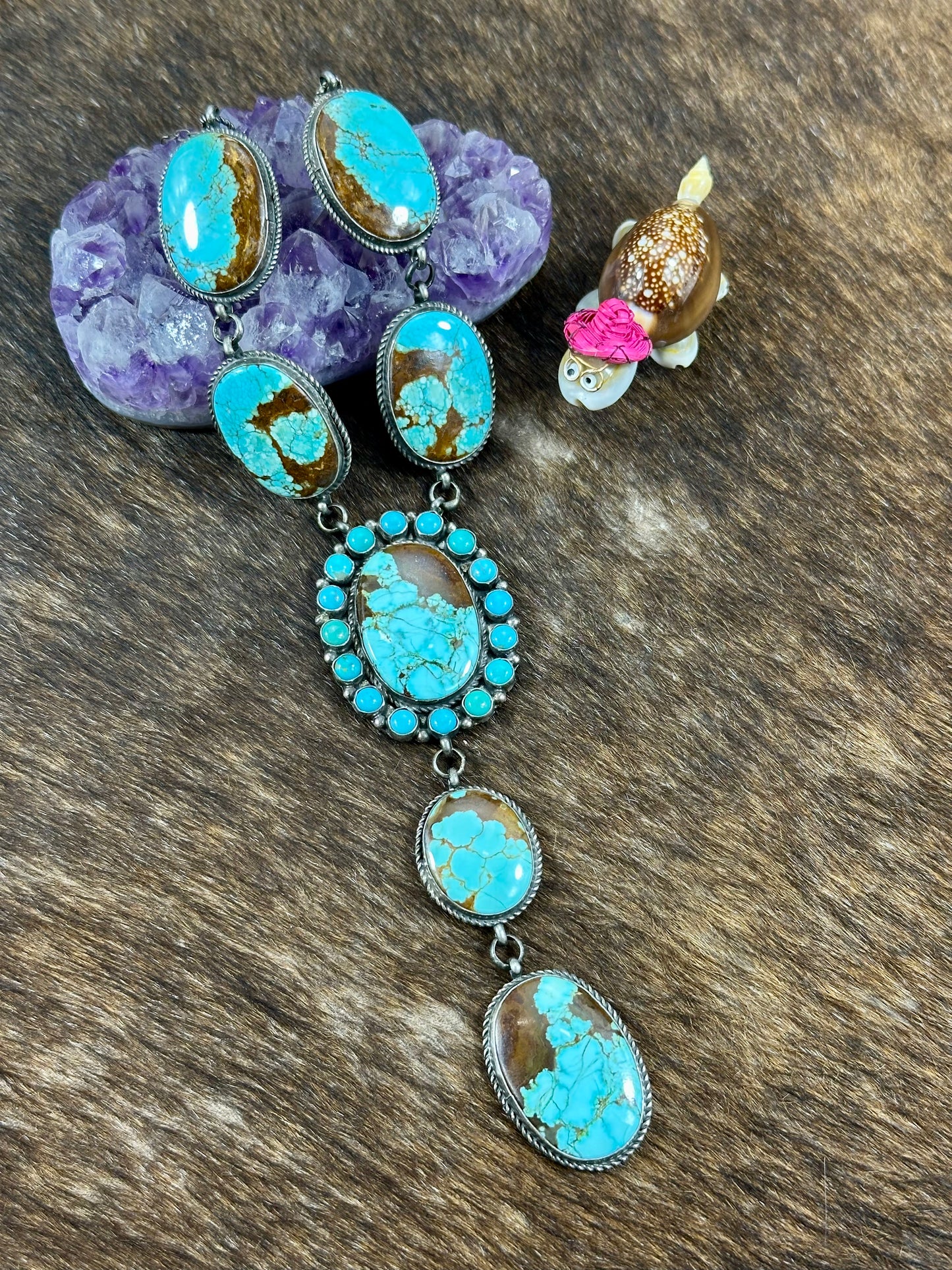 Kingman Turquoise Lidia Lariat Necklace