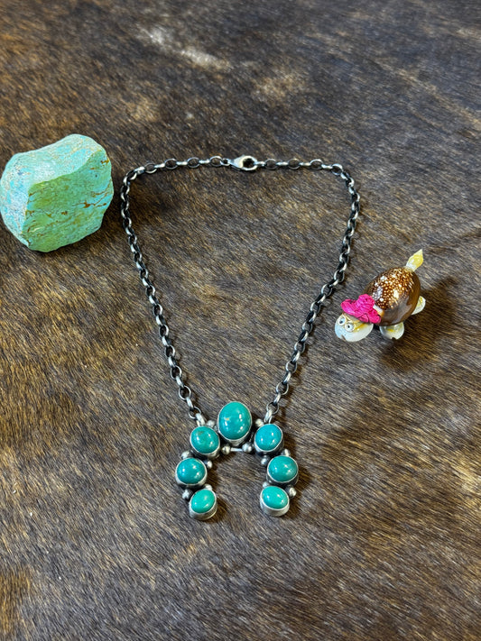 Kingman Turquoise Naja Necklace