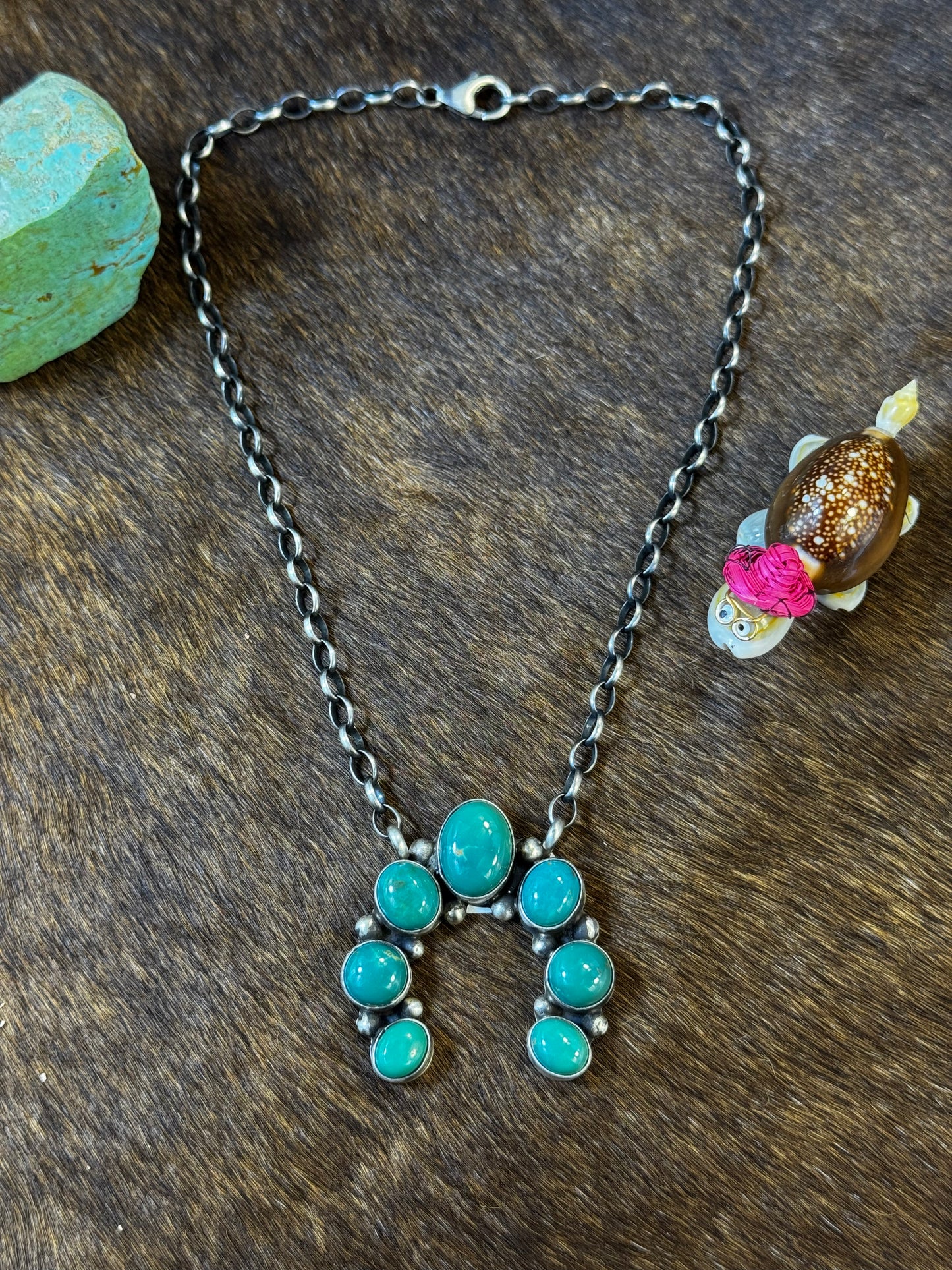 Kingman Turquoise Naja Necklace