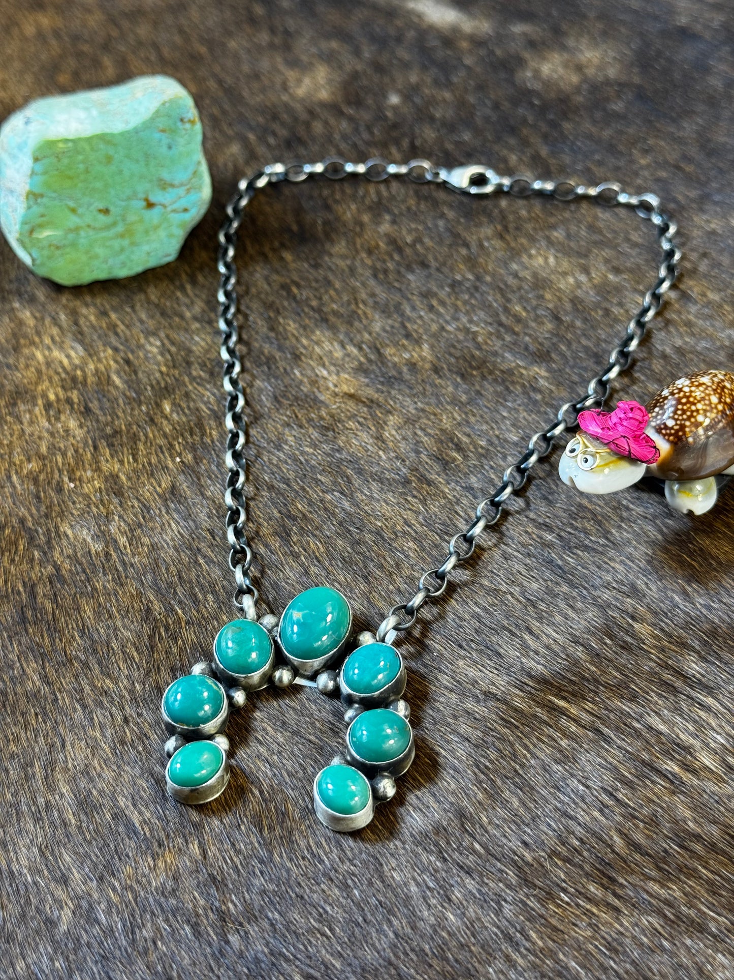 Kingman Turquoise Naja Necklace