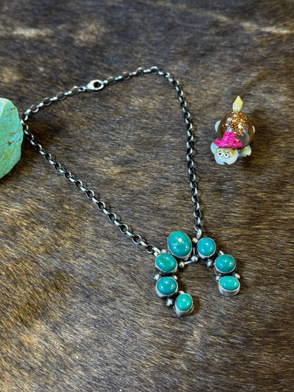 Kingman Turquoise Naja Necklace