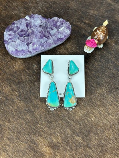 Kingman Two Stone Dangle Earring