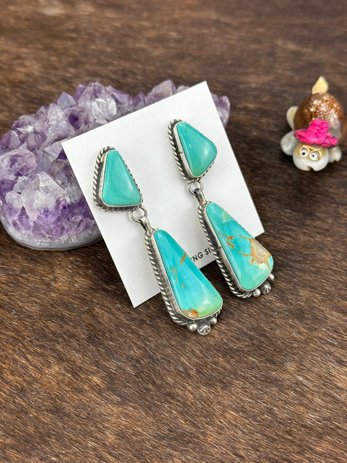 Kingman Two Stone Dangle Earring