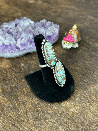 #8 Turquoise Two Stone Ring