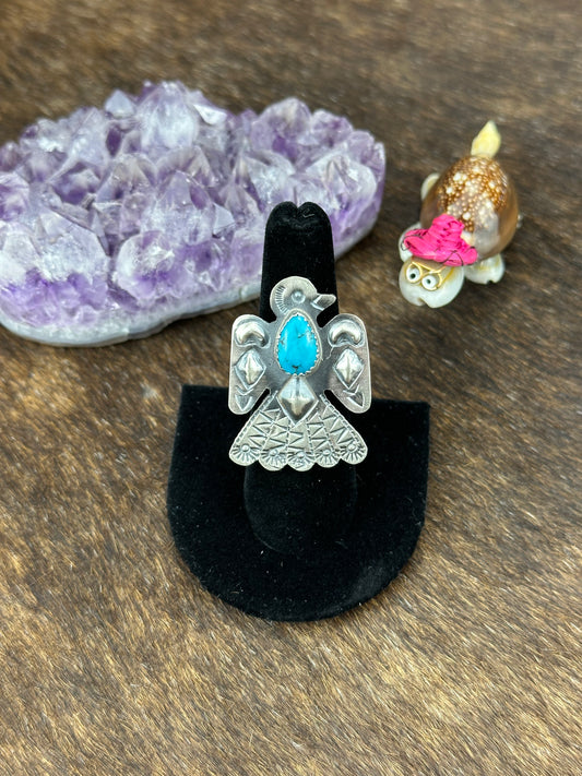 Kingman Turquoise Thunderbird Ring