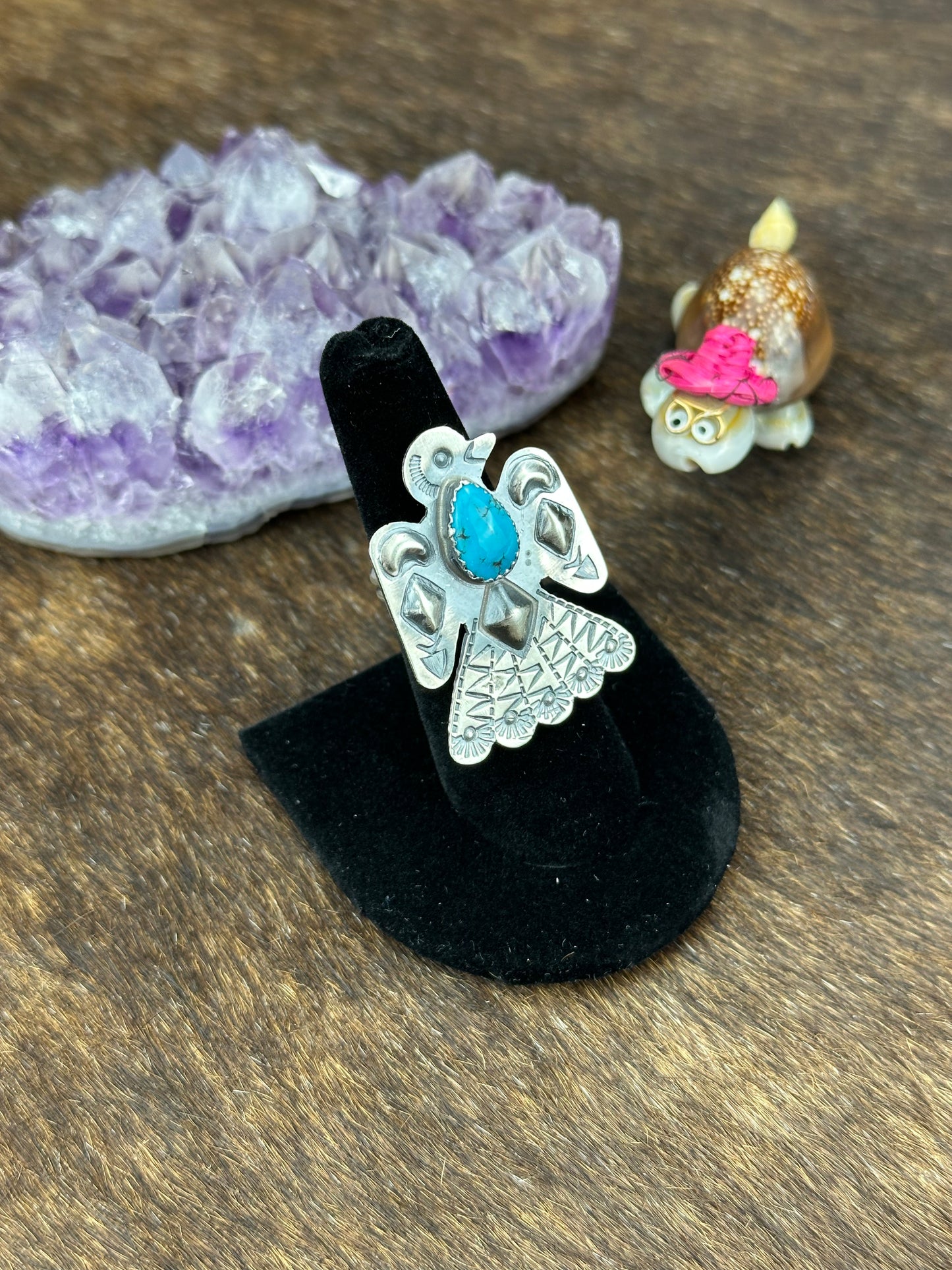 Kingman Turquoise Thunderbird Ring