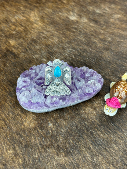Kingman Turquoise Thunderbird Ring