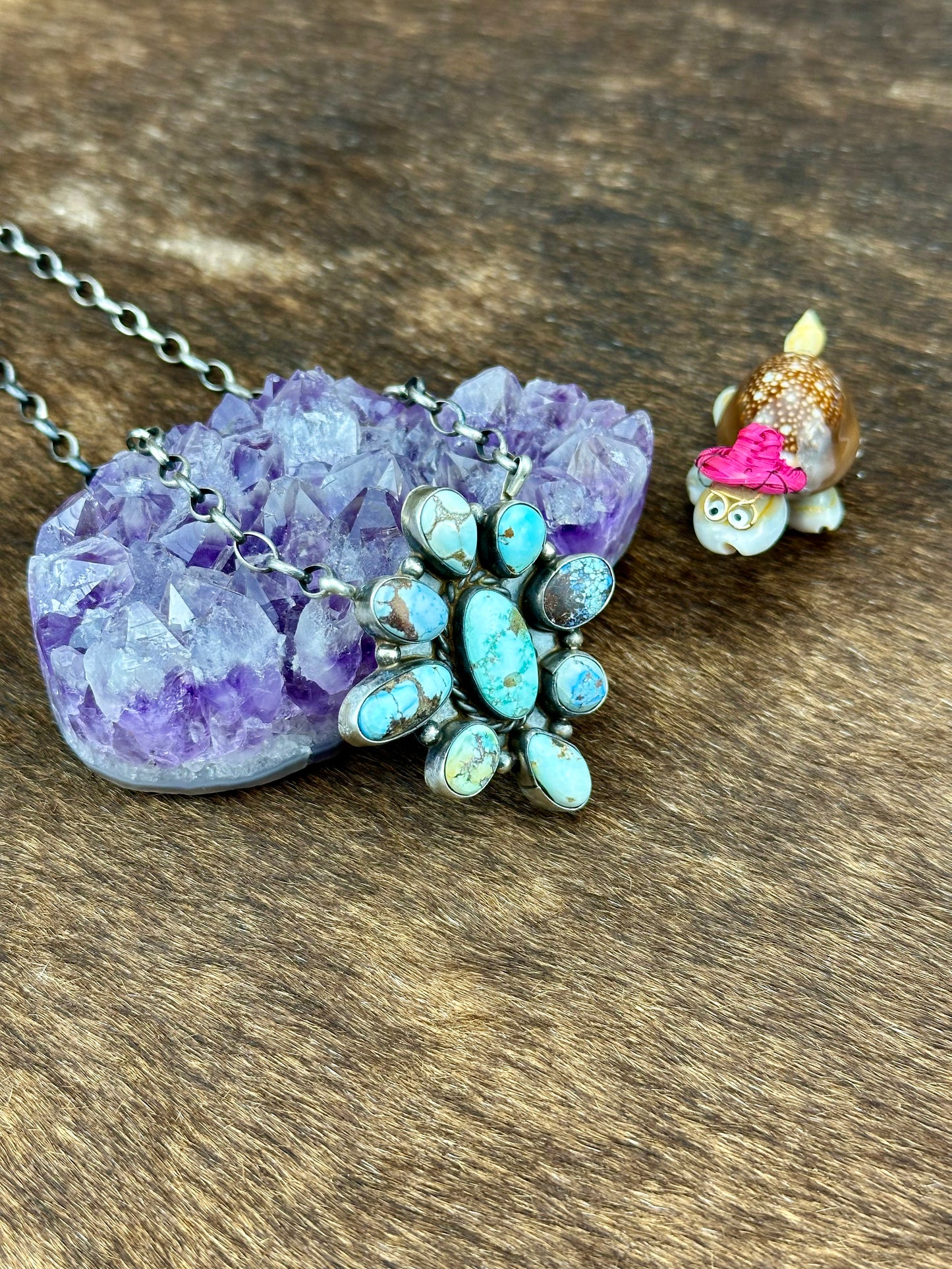 Golden Hills Cluster Fixed Pendant Necklace