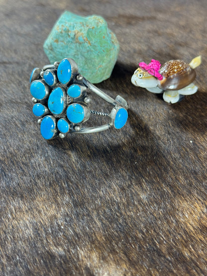 Kingman Turquoise Cluster Bracelet