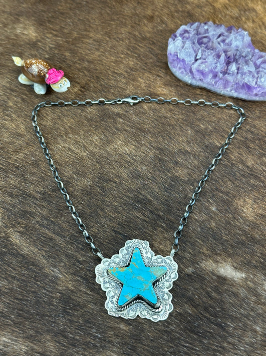 Kingman Turquoise Star Necklace