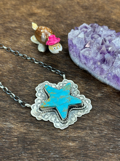 Kingman Turquoise Star Necklace