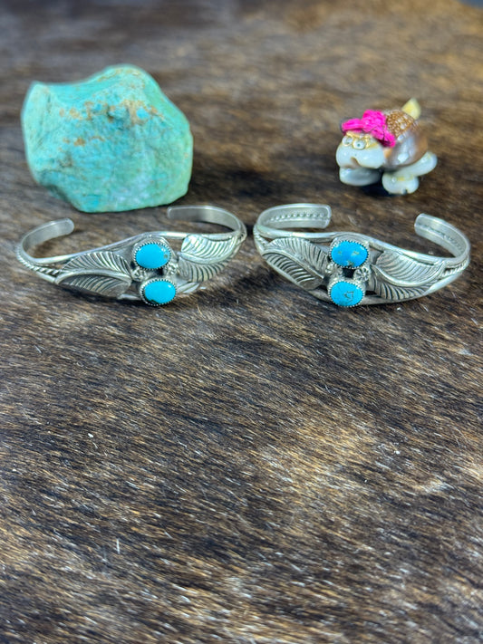 Kingman Turquoise Leaf Bracelet