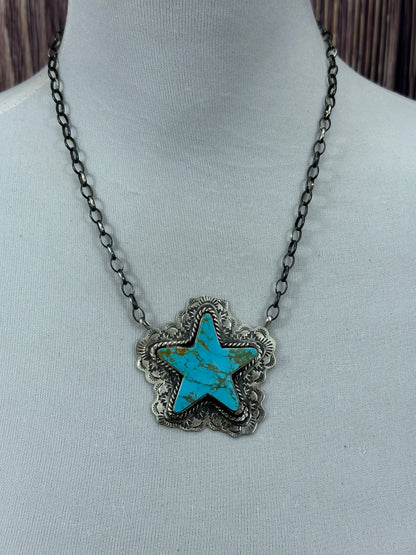 Kingman Turquoise Star Necklace