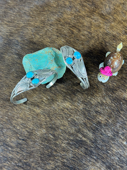 Kingman Turquoise Leaf Bracelet