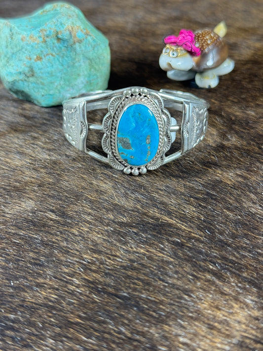 Kingman Turquoise Stamp Bracelet