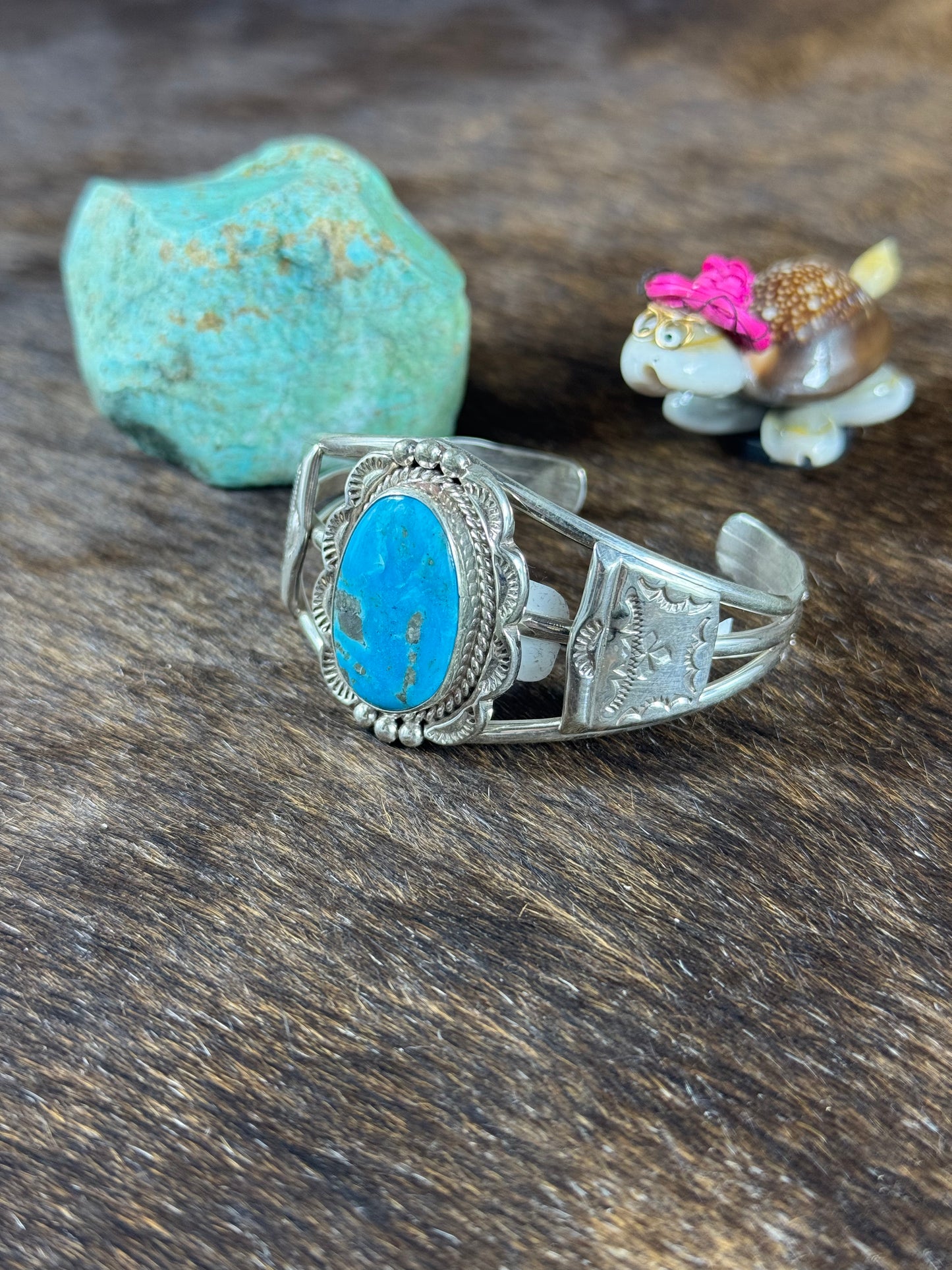Kingman Turquoise Stamp Bracelet