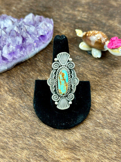 Kingman Turquoise Oval Sterling Silver Ring