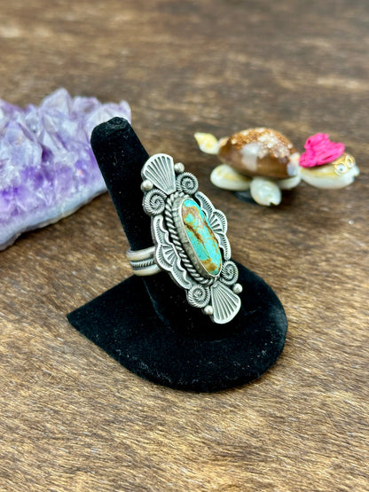 Kingman Turquoise Oval Sterling Silver Ring